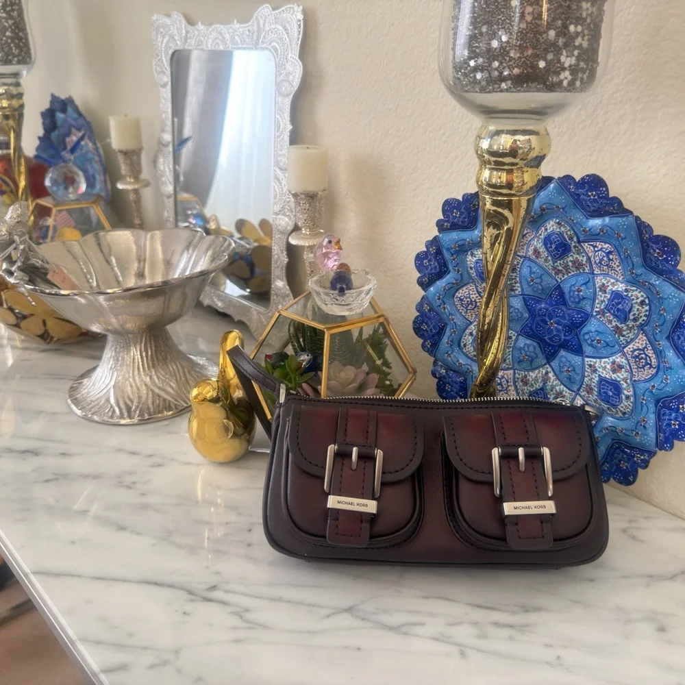 Michael Kors Burgundy Leather Women's Bag - Picture 6 of 16